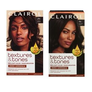 Clairol Textures & Tones Permanent Hair Dye Mocha Brown 2N Natural 1N FC2